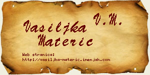 Vasiljka Materić vizit kartica